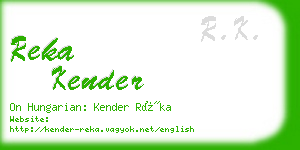 reka kender business card